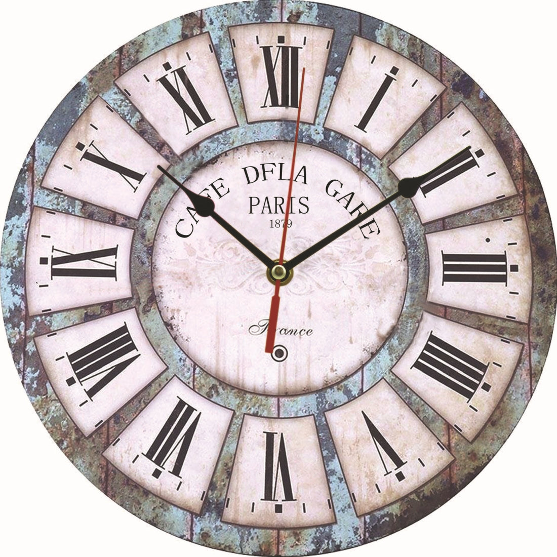 ELECTROPRIME Vintage Wooden MDF Hanging Clock Mute Quartz Clock Living Room Wall Clock(275)