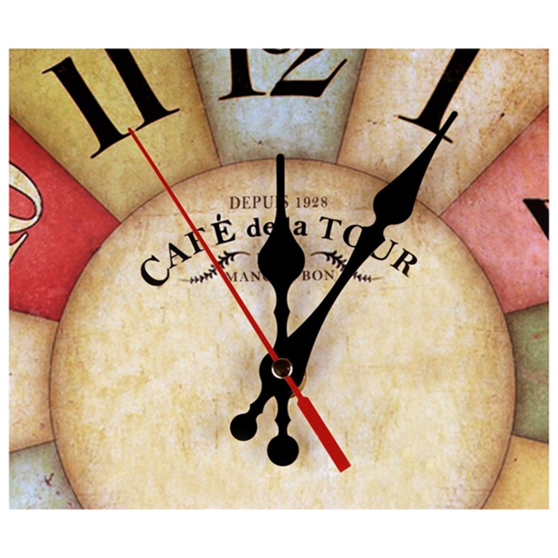 ELECTROPRIME Vintage Wooden MDF Hanging Clock Mute Quartz Clock Living Room Wall Clock(262)