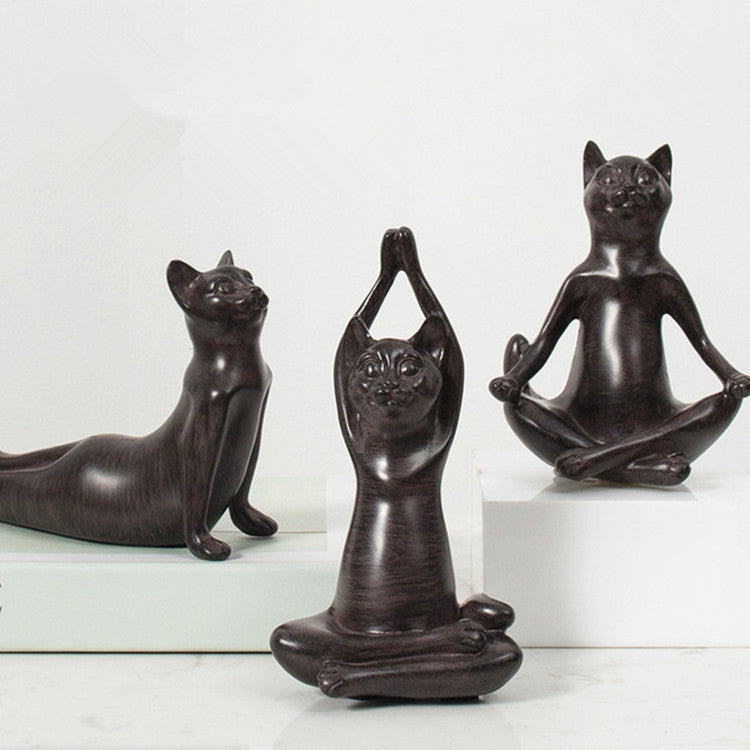ELECTROPRIME Yoga Cat Animal Figurine Home Decoration Crafts( Upper Dog)