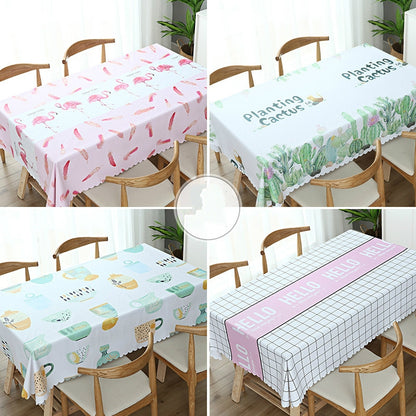 ELECTROPRIME Printinging Coffee Dining Table Cloth PVC Waterproof Oilproof Anti-scalding Tablecloth, Size:120x180cm Dining Table(Cup)