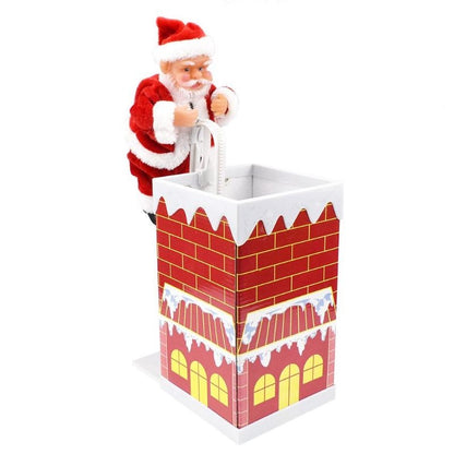 ELECTROPRIME Climbing Wall Climbing Chimney Santa Doll with Music Electric Toy Christmas Gifts