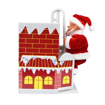 ELECTROPRIME Climbing Wall Climbing Chimney Santa Doll with Music Electric Toy Christmas Gifts