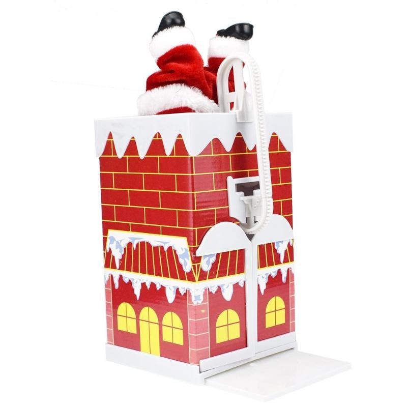 ELECTROPRIME Climbing Wall Climbing Chimney Santa Doll with Music Electric Toy Christmas Gifts