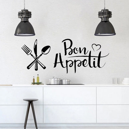 ELECTROPRIME DIY Knife And Fork Removable Wall Decal Family Mural Art 3D Home Decor