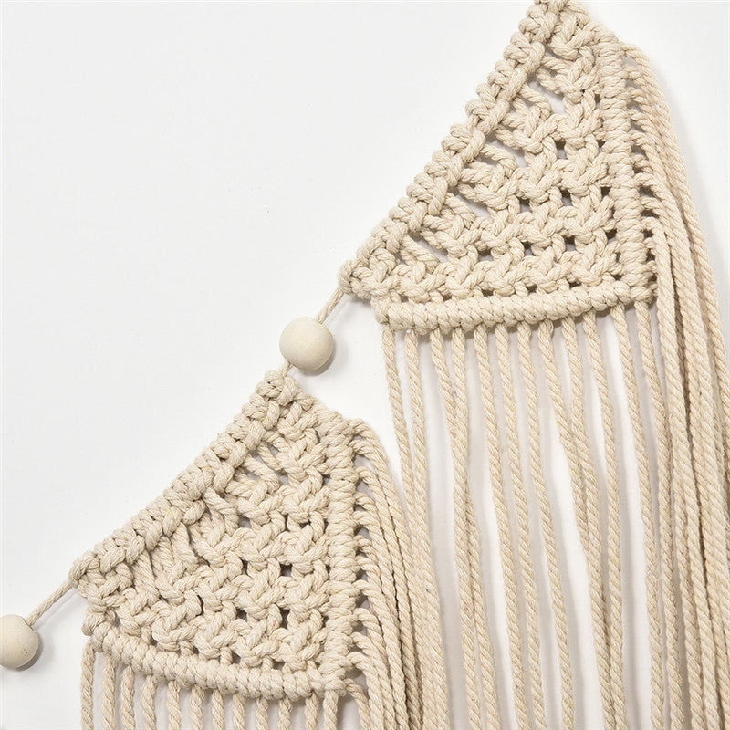 ELECTROPRIME Vintage Handmade Lace Fringe Wall Hanging Home Decoration, Size:89x35CM