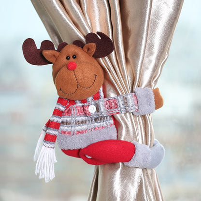 ELECTROPRIME Home Decor Christmas Cartoon Doll Curtain Buckle(Elk)