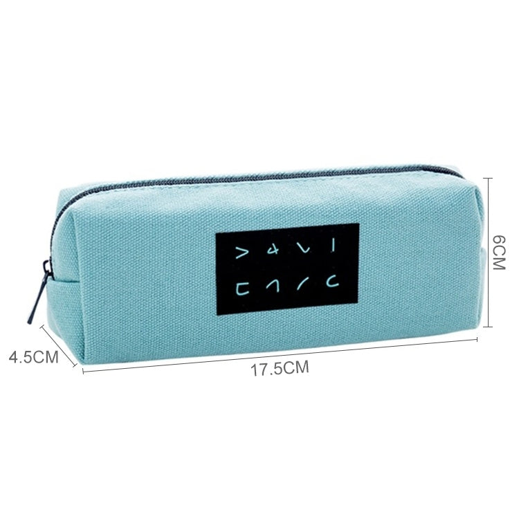 ELECTROPRIME Simple Text Large Capacity Canvas Pencil Case(Green)