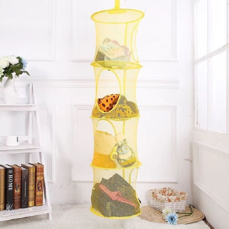 ELECTROPRIME Foldable and Ventilated Four Box Toy Storage and Drying Basket(Yellow)