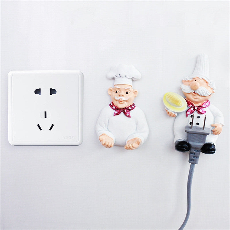 ELECTROPRIME Creative Kitchen Plug Organizer Sundry Key Hanger Hook Kitchen Accessories Decoration, Specification:Foot Support