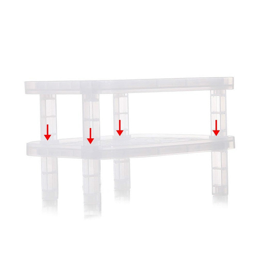 ELECTROPRIME Tableware Dish Stacking Drain Rack Translucent Plastic Kitchen Storage Rack