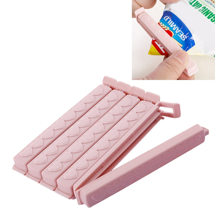 ELECTROPRIME 5pcs / Pack Plastic Bag Snack Bag Sealing Love Clip Kitchen Accessories Pink