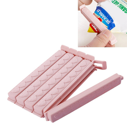ELECTROPRIME 5pcs / Pack Plastic Bag Snack Bag Sealing Love Clip Kitchen Accessories Pink