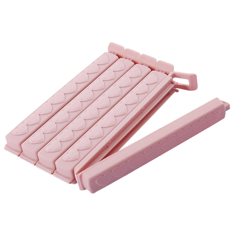 ELECTROPRIME 5pcs / Pack Plastic Bag Snack Bag Sealing Love Clip Kitchen Accessories Pink