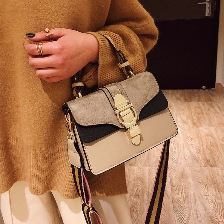 ELECTROPRIME Women Leather Handbags Shoulder Bags Luxury Design Crossbody Purses(Khaki)
