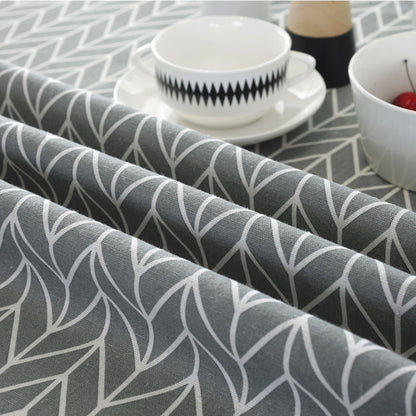 ELECTROPRIME Polyester Cotton Round Tablecloth Dust-proof Cotton and Linen Printing Tablecloth, Diameter:150cm(Gray Arrow)