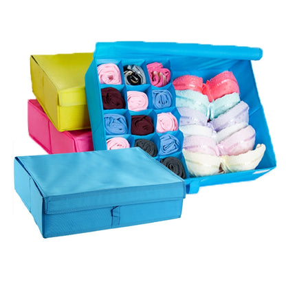 ELECTROPRIME Oxford Cloth Underwear Socks Assortment Storage with Lid Finishing Box(Black)