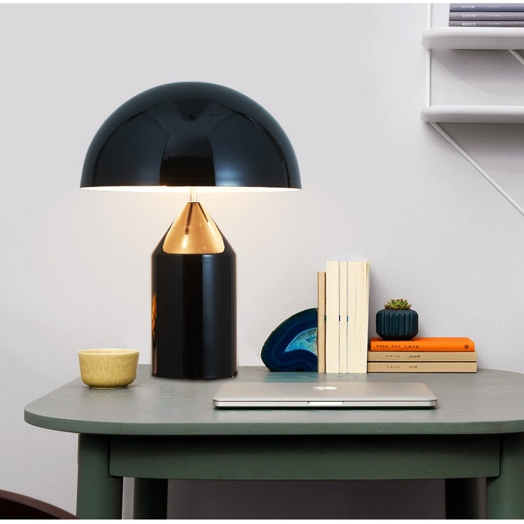 ELECTROPRIME Black E14 LED Metal Mushroom Table Lamp Bedroom Decorative Table Lamp EU Plug, Size:L