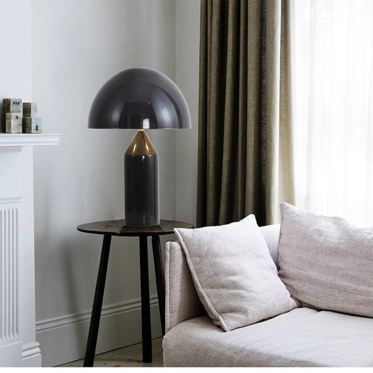 ELECTROPRIME Black E14 LED Metal Mushroom Table Lamp Bedroom Decorative Table Lamp EU Plug, Size:L