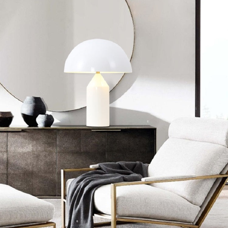 ELECTROPRIME White E14 LED Metal Mushroom Table Lamp Bedroom Decorative Table Lamp EU Plug, Size:S