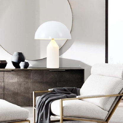 ELECTROPRIME White E14 LED Metal Mushroom Table Lamp Bedroom Decorative Table Lamp EU Plug, Size:S