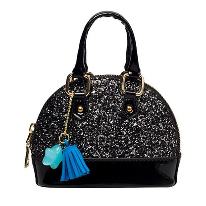ELECTROPRIME Cute Leather Shoulder Bag Messenger Bag Girls Solid Color Mini Zip Small Square Bag Tote Bag(Black)