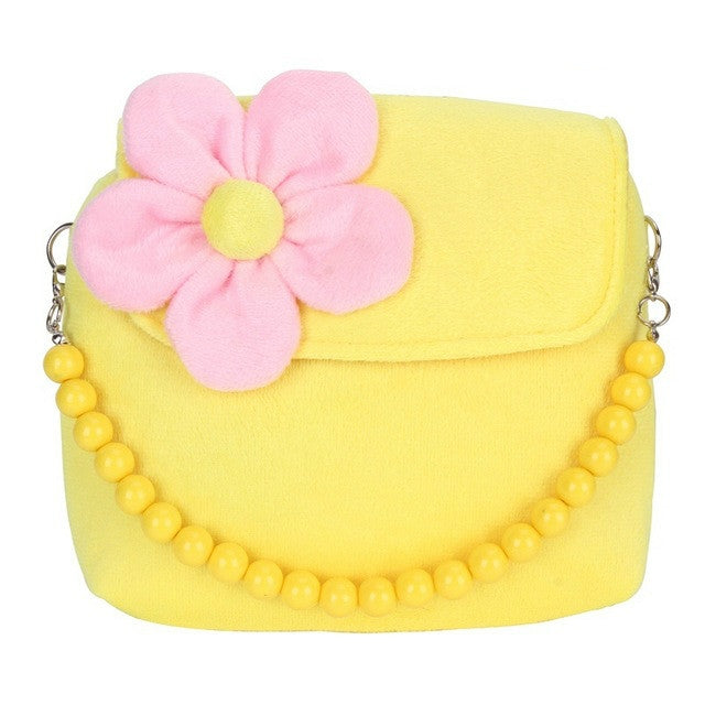 ELECTROPRIME Fashion Shoulder Bag Children Girls Princess Flower Messenger Handbag Lovely Purses(Yellow)