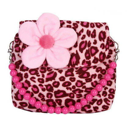 ELECTROPRIME Fashion Shoulder Bag Children Girls Princess Flower Messenger Handbag Lovely Purses(Rose red leopard)