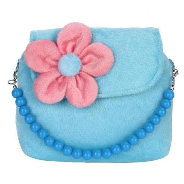 ELECTROPRIME Fashion Shoulder Bag Children Girls Princess Flower Messenger Handbag Lovely Purses(Blue)