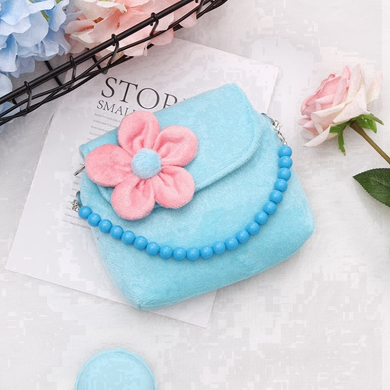 ELECTROPRIME Fashion Shoulder Bag Children Girls Princess Flower Messenger Handbag Lovely Purses(Blue)