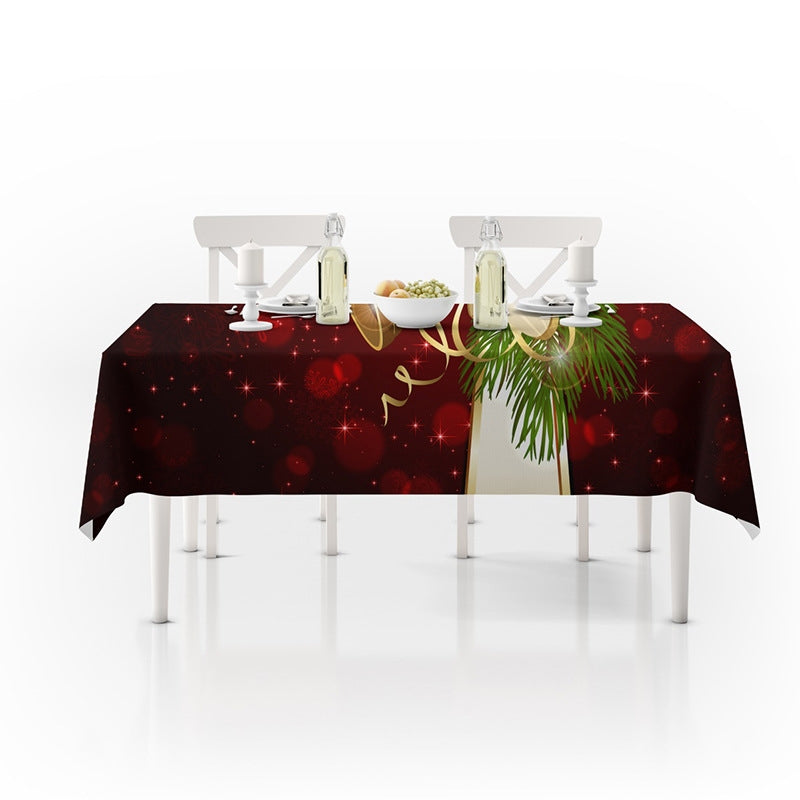 ELECTROPRIME Household Rectangular Tablecloth Christmas Dining Coffee Table Cloth Decoration, Size:140x140cm(Christmas Bell)