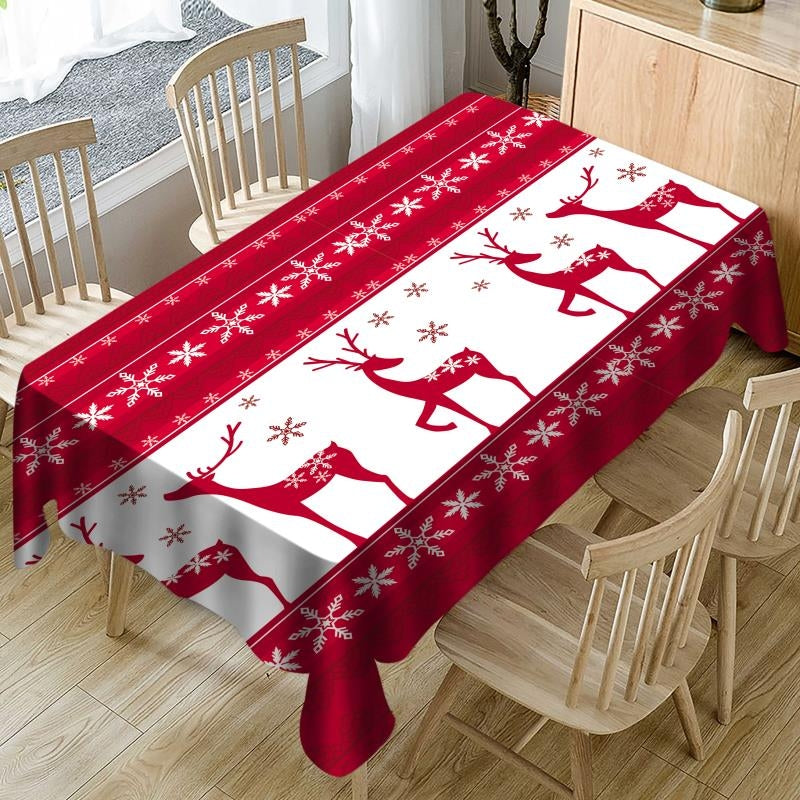 ELECTROPRIME Household Rectangular Tablecloth Christmas Dining Coffee Table Cloth Decoration, Size:140x140cm(Christmas Elk)