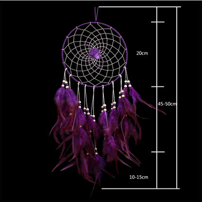 ELECTROPRIME Creative Weaving Crafts Car Ornaments Dreamcatcher Wall Hanging Jewelry(Pink)