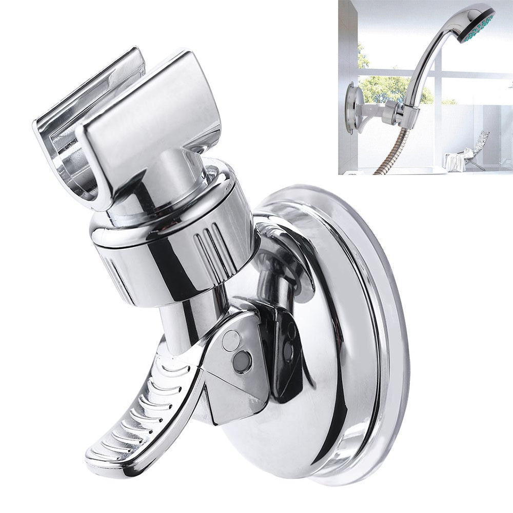 ELECTROPRIME Shower Head Handset Holder Chrome Bathroom Wall Mount Adjustable Suction Bracket(Fully Plated)