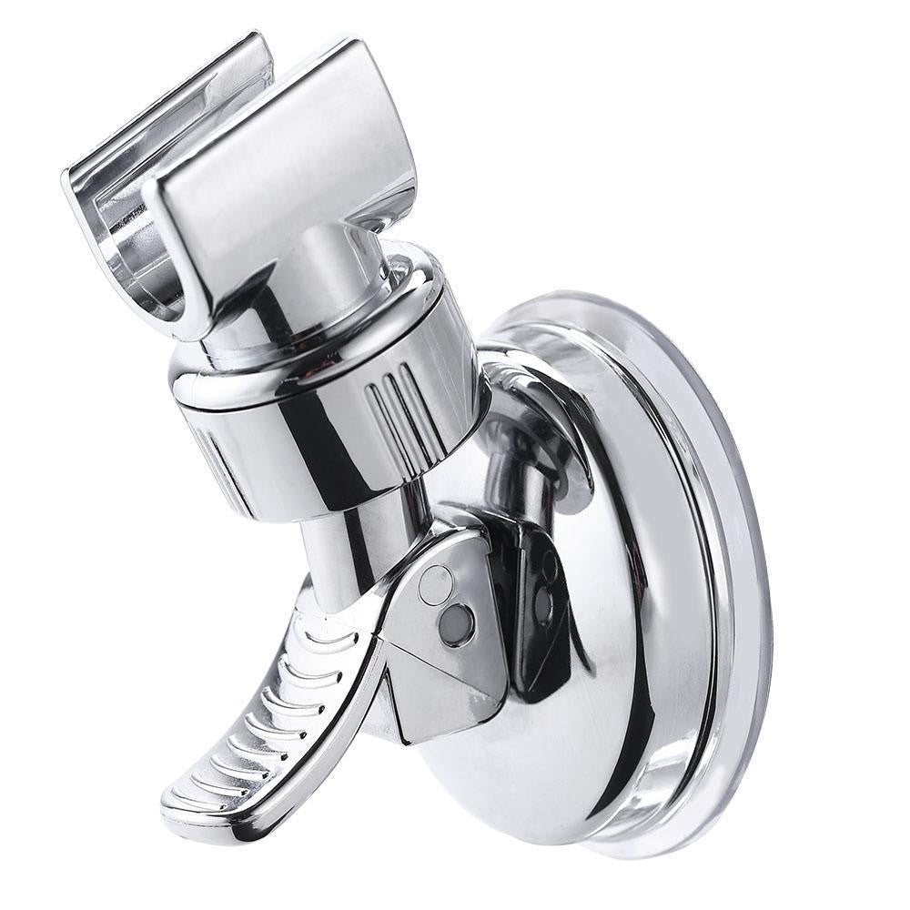 ELECTROPRIME Shower Head Handset Holder Chrome Bathroom Wall Mount Adjustable Suction Bracket(Fully Plated)