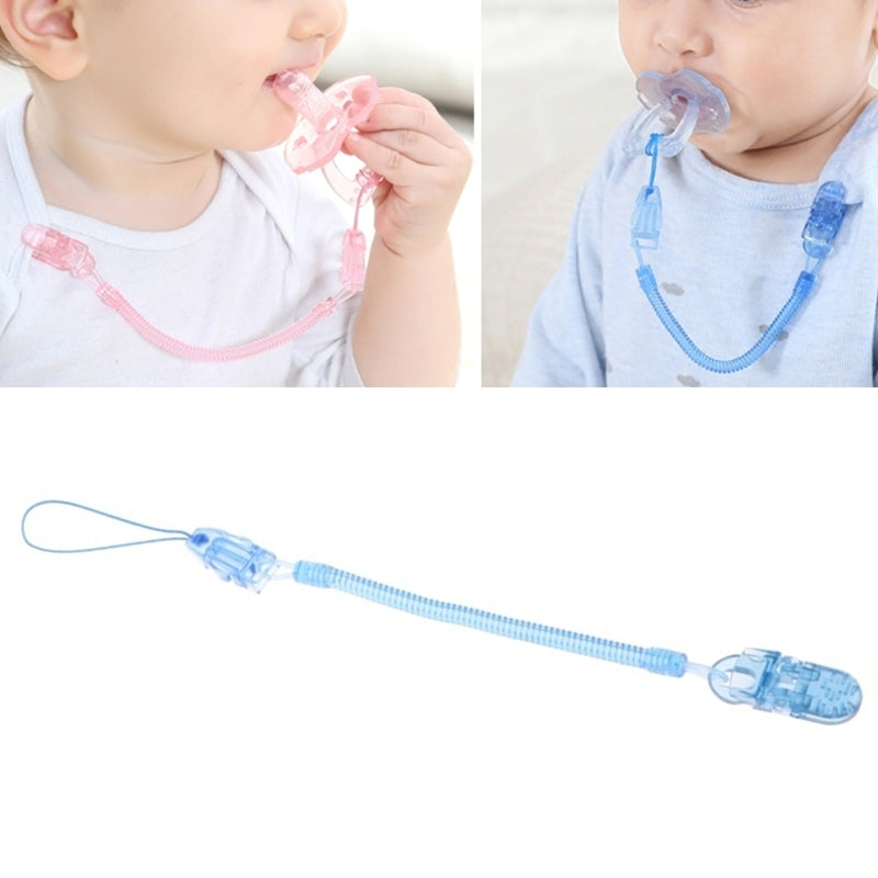 ELECTROPRIME Baby Pacifier Clip Chain PP Holder Soother Pacifier Clips Leash Strap Nipple Holder for Infant Feeding(Blue)