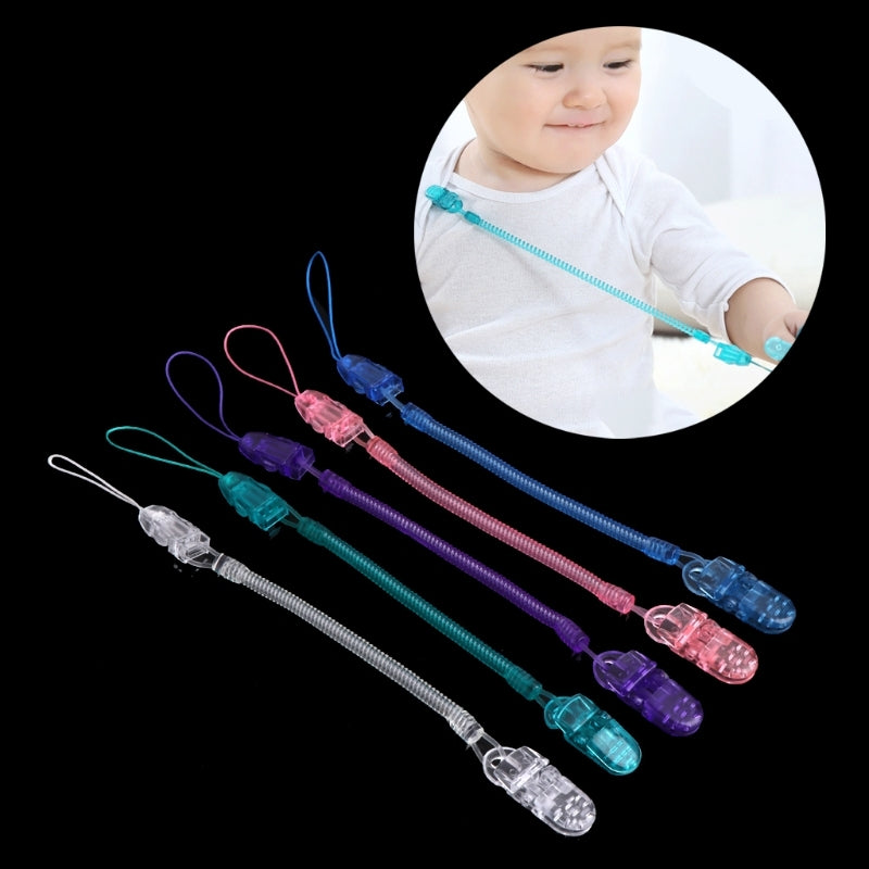 ELECTROPRIME Baby Pacifier Clip Chain PP Holder Soother Pacifier Clips Leash Strap Nipple Holder for Infant Feeding(Pink)