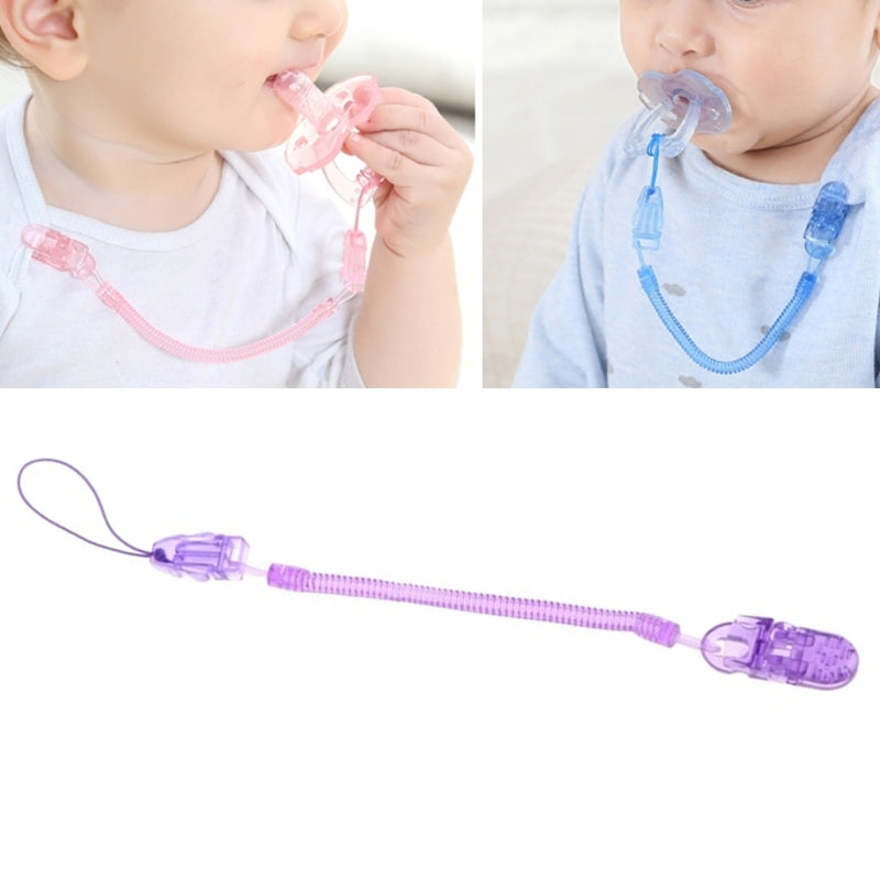 ELECTROPRIME Baby Pacifier Clip Chain PP Holder Soother Pacifier Clips Leash Strap Nipple Holder for Infant Feeding(Purple)