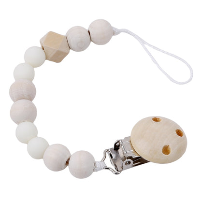 ELECTROPRIME Baby Pacifier Clip Chain Wooden Holder Soother Pacifier Clips Leash Strap Nipple Holder for Infant Feeding(Light blue)