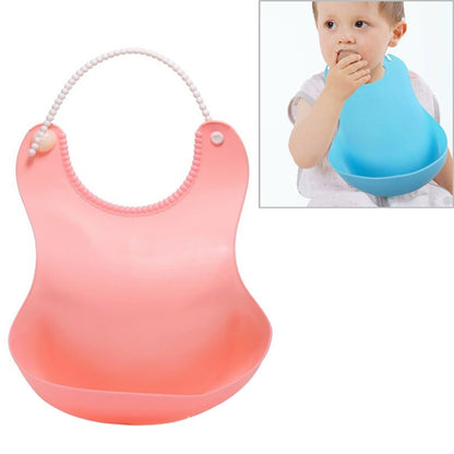 ELECTROPRIME Baby Infant Toddler Waterproof Silicone Bib Infants Feeding Lunch Roll-up Apron(Pink)