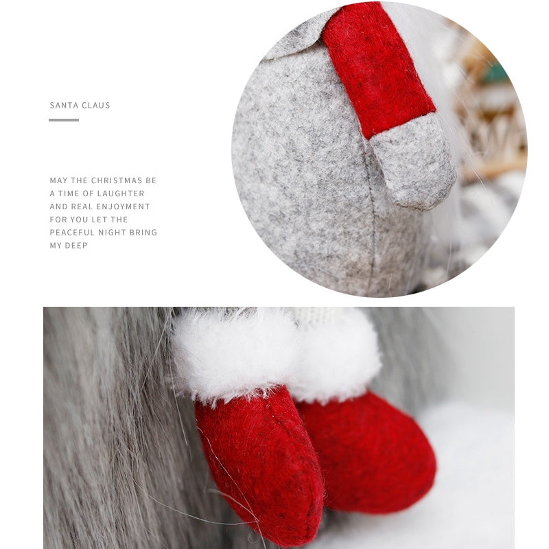 ELECTROPRIME Cute Sitting Faceless Long-legged Elf Doll Christmas Decoration(Red)