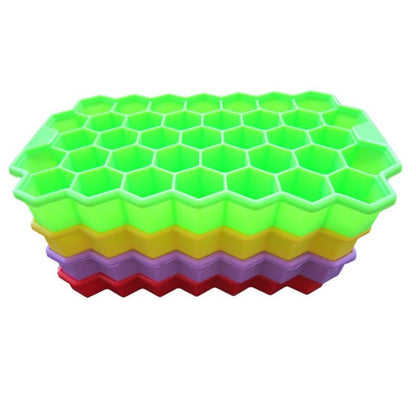 ELECTROPRIME 37 Grids Ice Cubes Honeycomb Ice Cream Maker Form DIY Mould Popsicle Molds Yogurt Ice Box Fridge Treats Freezer(Purple)
