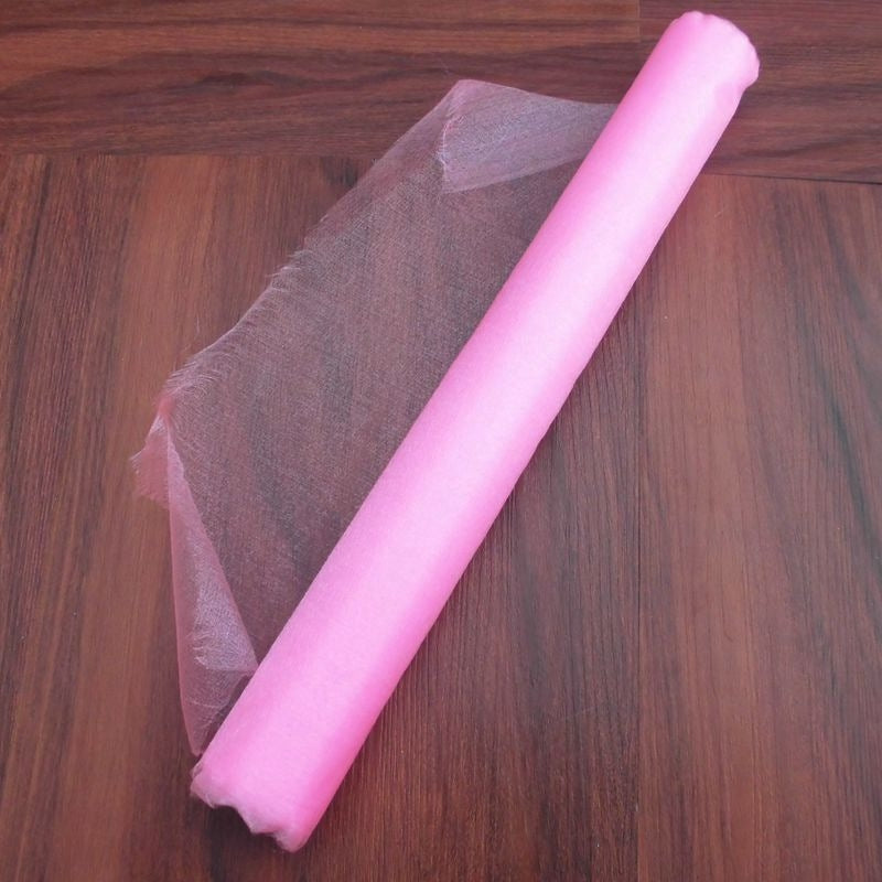 ELECTROPRIME 3pcs Tulle Roll Crystal Fabric Organza Tulle Roll Spool Decoration for Wedding Birthday Party, Size:2.5mx48cm(Light Pink)