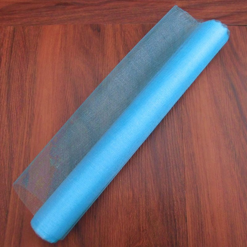 ELECTROPRIME 3pcs Tulle Roll Crystal Fabric Organza Tulle Roll Spool Decoration for Wedding Birthday Party, Size:2.5mx48cm(Sky Blue)