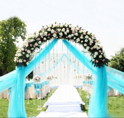ELECTROPRIME 3pcs Tulle Roll Crystal Fabric Organza Tulle Roll Spool Decoration for Wedding Birthday Party, Size:2.5mx48cm(Sky Blue)