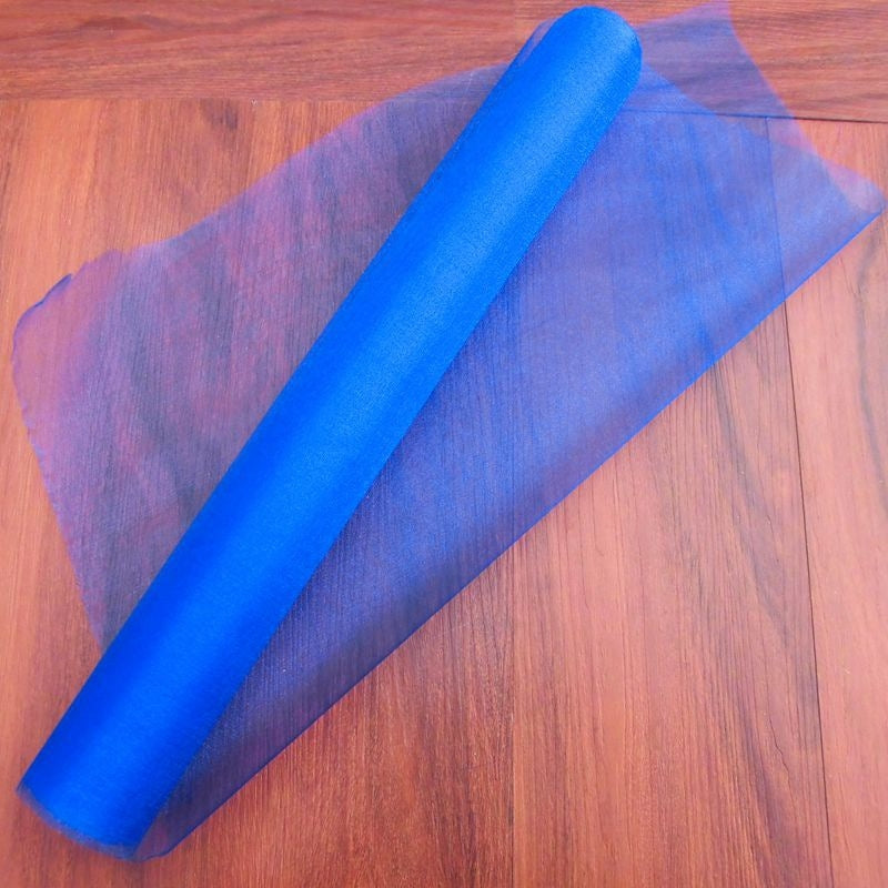 ELECTROPRIME 3pcs Tulle Roll Crystal Fabric Organza Tulle Roll Spool Decoration for Wedding Birthday Party, Size:2.5mx48cm(Royal Blue)