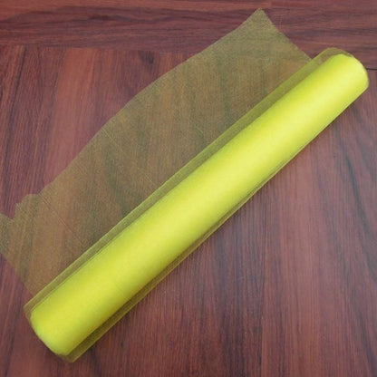 ELECTROPRIME 3pcs Tulle Roll Crystal Fabric Organza Tulle Roll Spool Decoration for Wedding Birthday Party, Size:2.5mx48cm(Yellow)