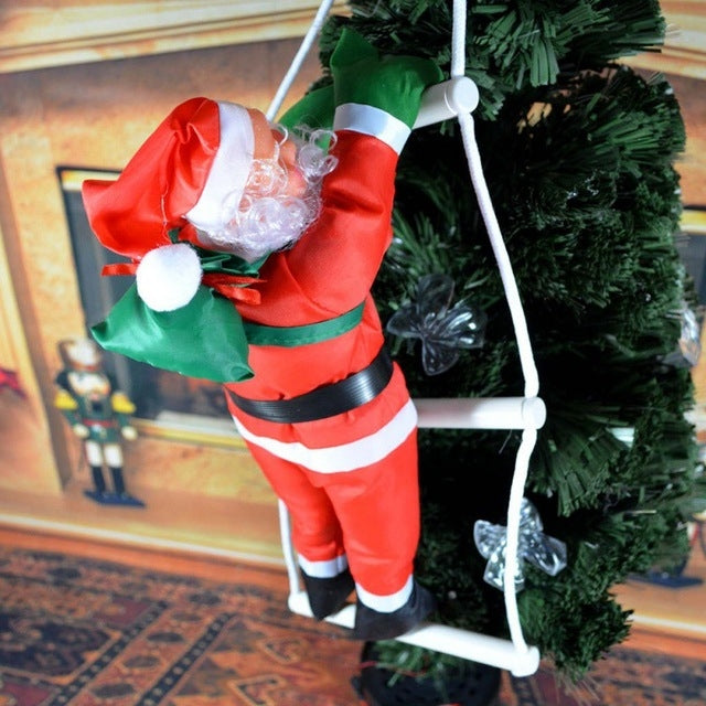ELECTROPRIME Christmas Pendant Ladder Santa Claus Doll Tree New Year Ornaments(25cm 1 person)