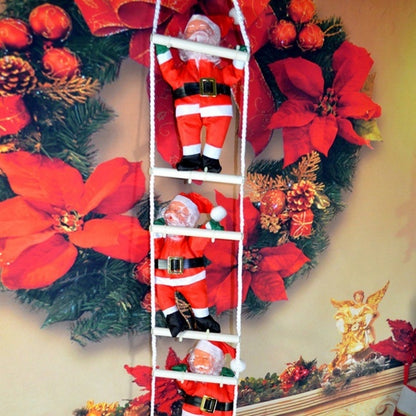 ELECTROPRIME Christmas Pendant Ladder Santa Claus Doll Tree New Year Ornaments(25cm 3 person)