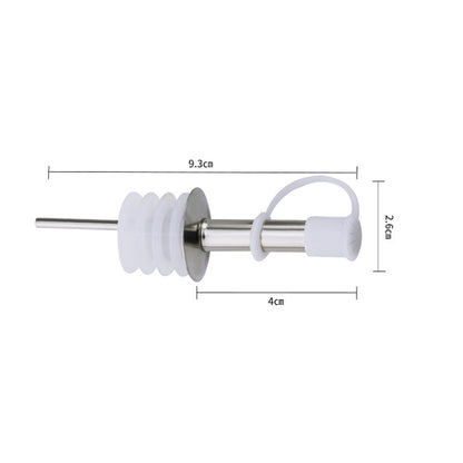 ELECTROPRIME 5 PCS Glass Bottle Stopper Stainless Steel Oil Stopper Silicone Stopper White Hat Straight Mouth