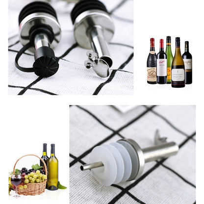 ELECTROPRIME 5 PCS Glass Bottle Stopper Stainless Steel Oil Stopper Silicone Stopper White Hat Straight Mouth